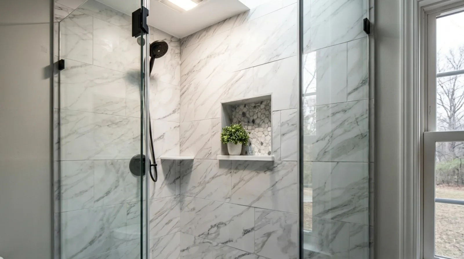 Modern Shower Remodel in Towson, MD