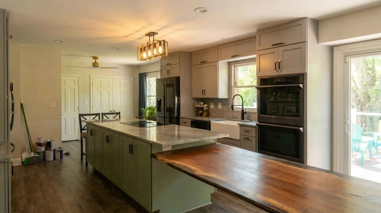 Towson Modern Kitchen with Live Edge Island